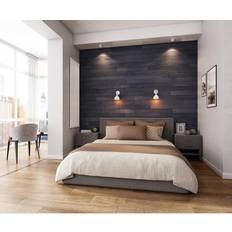 Peel and stick wall panels NaturaPlank Peel and Stick Real Wood Wall Panels Black
