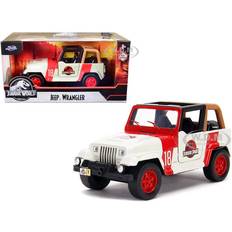 Jada Toy Vehicles Jada Jeep Wrangler 18 "Jurassic Park" Red and Beige "Jurassic World" 1/32 Diecast Model Car