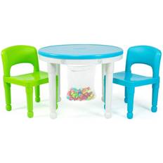 Plastic Activity Tables Humble Crew Kids 2 in 1 Round Activity Table & 2 Chair Set with 100pcs