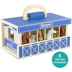 Plastic Play Set Breyer Farms Wooden Carry Stable