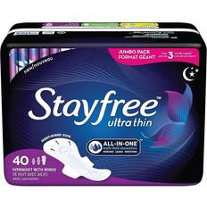 Stayfree Ultra Thin Pads Overnight w/ Wings 40 ct