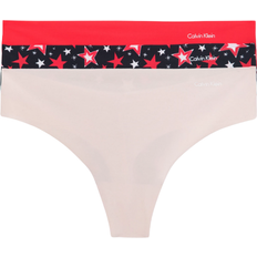 Calvin Klein Invisibles Thong 3-pack - Star/Beechwood/Red