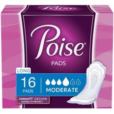 Menstrual Protection Poise Moderate Absorbency Long Pads 16.0 ea