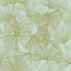 Green Wallpaper RoomMates Ginkgo Leaves Peel and Stick (RMK11602WP)