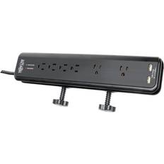 2 USB Outlets Power Strips Tripp Lite Surge Protector, 6-Outlet, 2 USB, 2100J, Clamp, BK