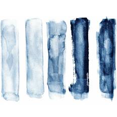 Wallpaper RoomMates Blue Watercolor Brush Strokes Peel and Stick Giant Wall Decals