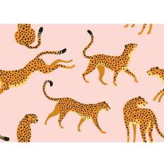 Easy-up Wallpaper RoomMates 28.29 sq. ft. Cheetah Cheetah Peel and Stick Wallpaper, pink/ orange
