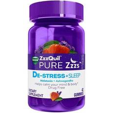 Vicks ZzzQuil Pure Zzzs De-Stress Melatonin Sleep Gummies, 1mg, 42 ct