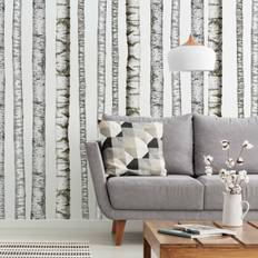Non-woven Wallpaper RoomMates Realistic Birch Trees Peel and Stick Giant Wall Decal