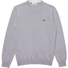 Lacoste Men Sweaters Lacoste Organic Cotton Crew Neck Sweater - Grey Chine