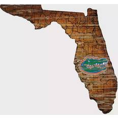 Fan Creations Florida Gators Distressed State with Logo Sign Board