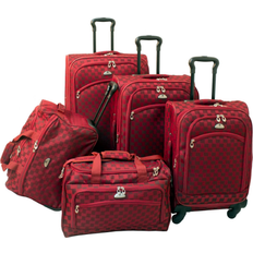 Outer Compartments Luggage American Flyer Madrid Spinner Luggage - Set of 5