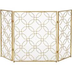 Fireplace Accessories DecMode Gold Metal Contemporary Fireplace Screen