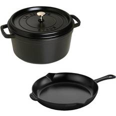 Staub Cookware Sets Staub Cast Iron Cookware Set with lid 3 Parts