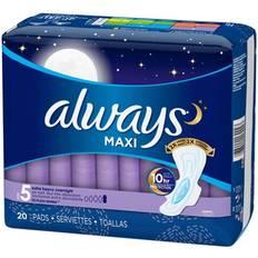 Always Menstrual Pads Always Maxi Extra Heavy Overnight Size 5 20-pack
