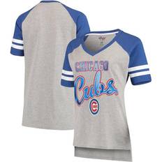 G-III 4Her by Carl Banks Chicago Cubs Goal Line Raglan V-Neck T-Shirt W