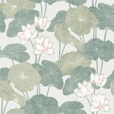 White Wallpaper Lily Pad Peel and Stick (RMK11438WP)