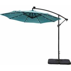 Cantilever parasol base Garden & Outdoor Environment Westin Cantilever Hanging Patio Umbrella with Solar LED & 4-Piece Base Weights 10ft 304.8cm