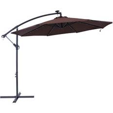 Sunnydaze Parasols & Accessories Sunnydaze Solar LED Offset Patio Umbrella 135"