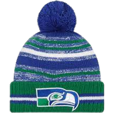 Beanies New Era Seattle Seahawks NFL Sideline Sport Historic Pom Cuffed Knit Hat 21/22 Youth