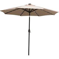 Sunnydaze Parasols & Accessories Sunnydaze Solar LED Lighted Aluminum Patio Umbrella 274.3cm