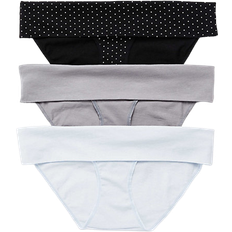 Motherhood Maternity Fold Over Panties BlackDot/Grey/Blue 3-pack (91590)