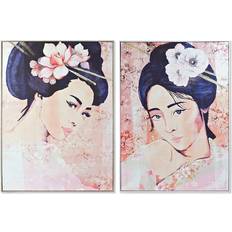 Dkd Home Decor Painting Canvas Geisha (2 pcs) (103.5 x 4.5 x 144 cm) Maleri