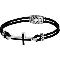 David Yurman Cross Station Bracelet - Silver/Black/Onyx