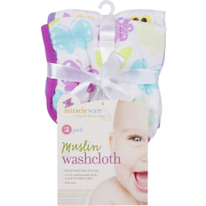 Miraclebaby Butterflies & Owls MiracleWare Muslin Baby Washcloths 2-pack