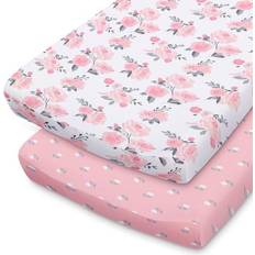 The Peanutshell Accessories The Peanutshell Baby Changing Pad Covers Floral 2-pack