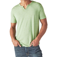 Lucky Brand Venice Burnout Notch Neck T-shirt - Calliste Green