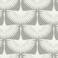 White Wallpaper Tempaper Genevieve Gorder Feather Flock (FE4023)