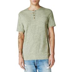 Lucky Brand Linen Henley T-shirt - Four Leaf Clover