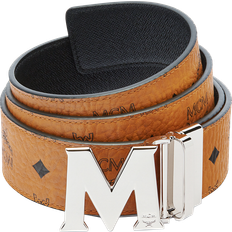 Men Belts MCM Claus Reversible Belt - Cognac/Silver