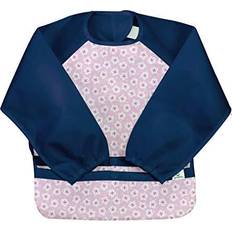 Green Sprouts Snap & Go Easy Wear Long Sleeve Bib Pink Blossom