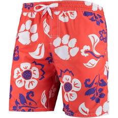 Wes & Willy Clemson Tigers Floral Volley Swim Trunks - Orange