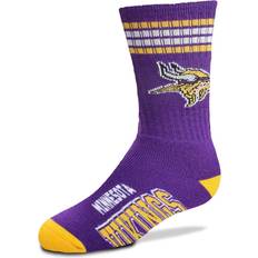 For Bare Feet Minnesota Vikings Four-Stripe Deuce Quarter-Length Socks Youth