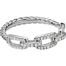 David Yurman Stax Chain Link Ring - Gold/Silver/Diamonds
