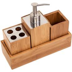Bathroom Interior & Storage Honey Can Do Bamboo Bathroom Countertop Storage Set (BTH-06900)