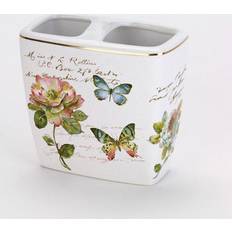 White Bathroom Accessories Avanti Linens Butterfly Garden (13882B WHT)