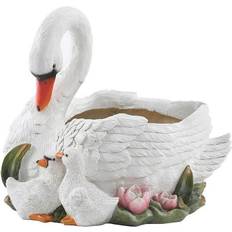 LuxenHome Pots, Plants & Cultivation LuxenHome Resin Swan Planter 40.005x29.997x40.005cm