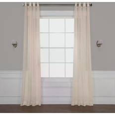 Faux Linen Sheer Window Curtain