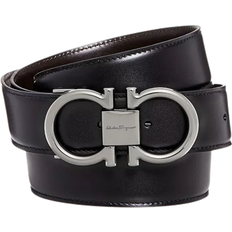 Ferragamo Gancio Reversible Calfskin Leather Belt - Nero/Hickory
