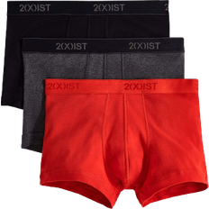 2(X)IST Essential Cotton No Show Trunk 3-pack - Black/Charcoal Hthr/Red