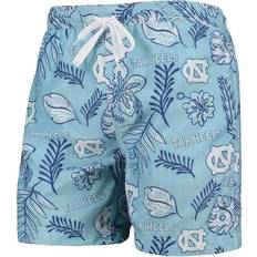 Wes & Willy North Carolina Tar Heels Vintage Floral Swim Trunks - Carolina Blue