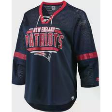 Starter New England Patriots Lead Game Lace-Up V-Neck 3/4-Sleeve T-Shirt W
