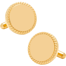 Cufflinks Inc Rope Border Round Engravable Cufflinks - Gold
