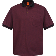 Red Kap Performance Knit Twill Short Sleeve Polo Shirt - Burgundy/Black