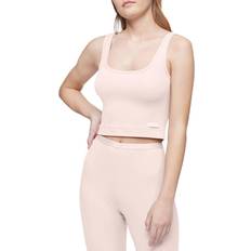 Calvin Klein Pure Ribbed Cropped Tank Top - Barely Pink