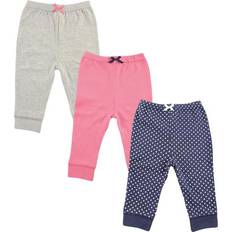 Polka Dots Pants Children's Clothing Luvable Friends Baby Tapered Ankle Pants 3-pack - Pink and Navy Polka Dots (10132181)